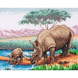 Купить недорого   *  Набор для вышивания Anchor "Rhinos" 23*18см, MEZ Венгрия, PCE966  в интернет магазине Фэмили хобби