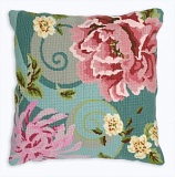 Купить недорого   *  Набор для вышивания Anchor: наволочка "Floral Swirl in Green" 40*40см, MEZ Венгрия, ALR01  в интернет магазине Фэмили хобби