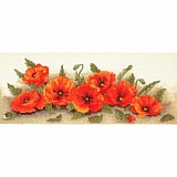 Купить недорого   *  Набор для вышивания Anchor "Spray Of Poppies" 18*47см, MEZ Венгрия, PCE722  в интернет магазине Фэмили хобби