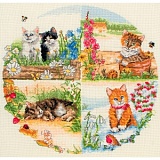 Купить недорого   *  Набор для вышивания Anchor "Cats And Seasons" 30*30см, MEZ Венгрия, PCE895  в интернет магазине Фэмили хобби