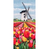 Купить недорого   *  Набор для вышивания Anchor "Dutch Tulips Landscape" 32*14см, MEZ Венгрия, PCE0806  в интернет магазине Фэмили хобби