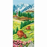 Купить недорого   *  Набор для вышивания Anchor "Swiss Alpine Landscape" 32*14см, MEZ Венгрия, PCE0811  в интернет магазине Фэмили хобби