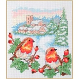 Купить недорого   *  Набор для вышивания Anchor "Winter Robin" 19,5*16,5см, MEZ Венгрия, PCE0501  в интернет магазине Фэмили хобби