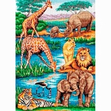 Купить недорого   *  Набор для вышивания Maia "African Wildlife" 42*29см, MEZ Венгрия, 5678000-01212  в интернет магазине Фэмили хобби
