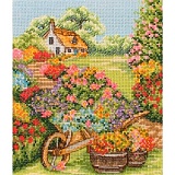 Купить недорого   *  Набор для вышивания Anchor "Floral Wheelbarrow" 19,5*16,5см, MEZ Венгрия, PCE749  в интернет магазине Фэмили хобби