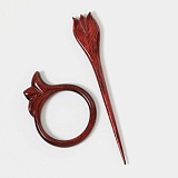 Застежка фибула, серия Flora - Тульпан, длина 16см, ламинированный бук, KnitPro, 20931