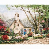 Купить недорого   *  Набор для вышивания Maia "Morning Glory Cottage" 27*34см, MEZ Венгрия, 5678000-01080  в интернет магазине Фэмили хобби
