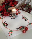 Купить недорого   *  Набор для вышивания Anchor: салфетка "Bullfinches And Christmas", MEZ Венгрия, 9240000-03507  в интернет магазине Фэмили хобби