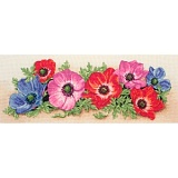 Купить недорого   *  Набор для вышивания Anchor "Spray Of Anemones" 18*47см, MEZ Венгрия, PCE733  в интернет магазине Фэмили хобби